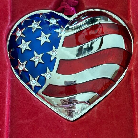 Vintage Lenox Heart of AAmerican Flag Heart Ornament - Picture 4 of 8